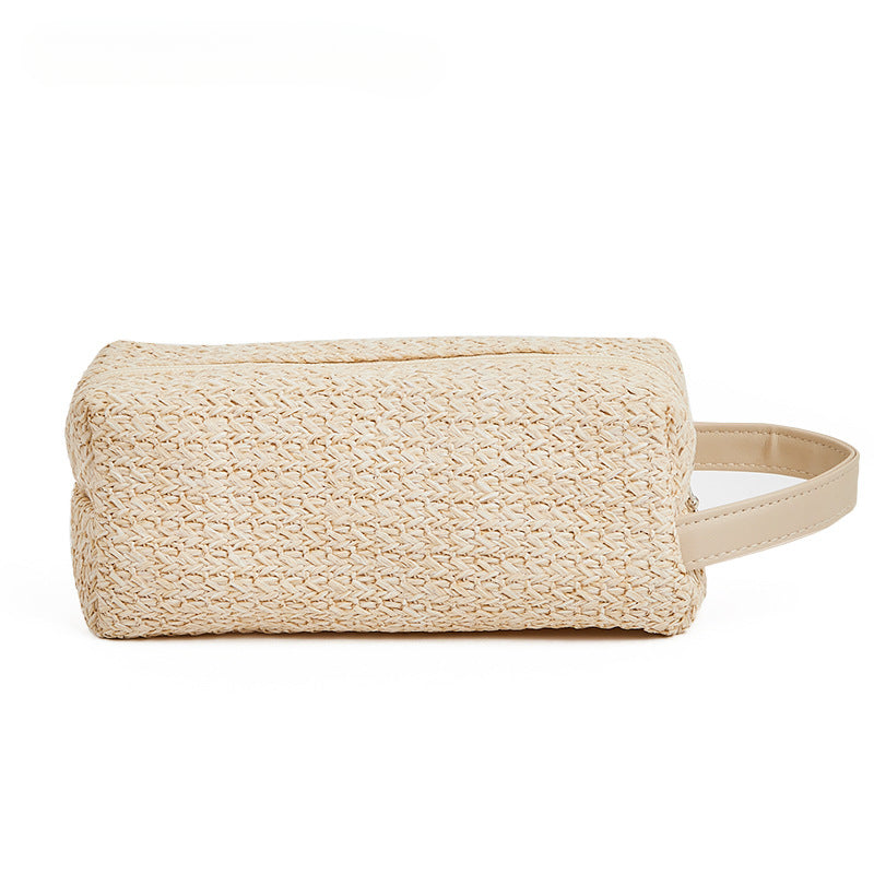 Woven straw cosmetic bag, view 2 - MRSLM