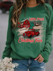 women's pumpkin print thin christmas sweater, view 3 - MRSLM