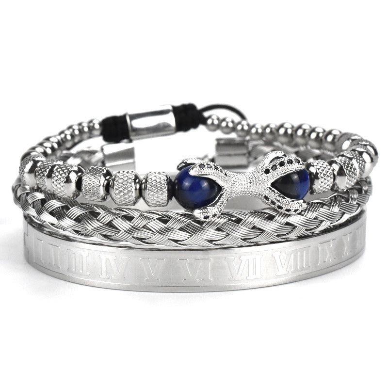 roman numeral bracelet set 3 pieces, view 6 - MRSLM