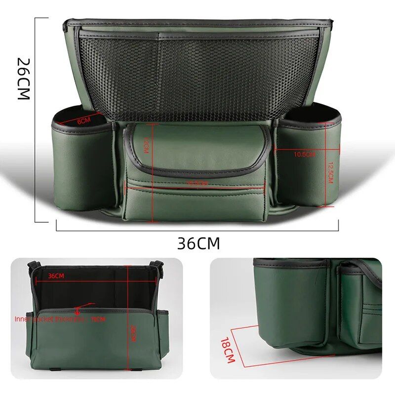 leather car seat organizer, view 8 - MRSLM