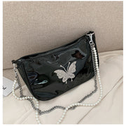 retro rhinestone shoulder bag, view 4 - MRSLM