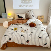 puppy striped cotton bedding set - MRSLM