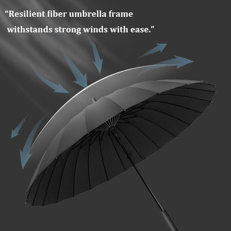 24-rib windproof long handle umbrella, view 9 - MRSLM