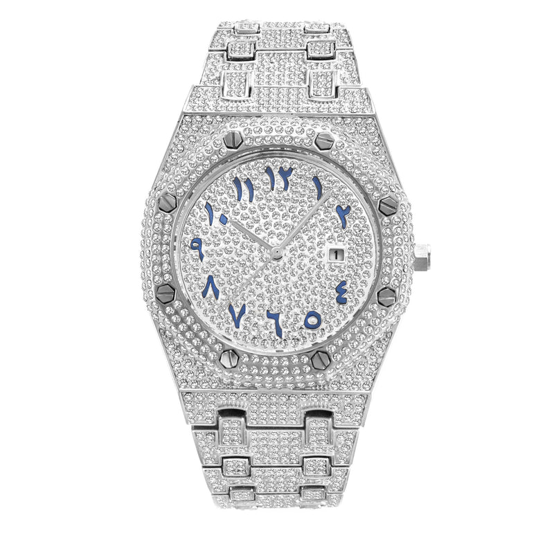 men's full stone dial calendar quartz watch, view 5 - MRSLM