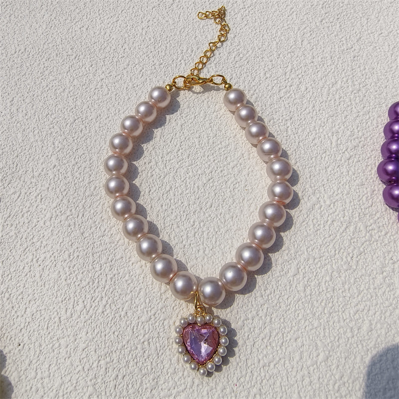 pearl pet collar, view 4 - MRSLM