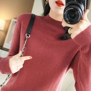 women's half turtleneck thin knit sweater, view 5 - MRSLM