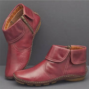Women's flat fold-over ankle boots, view 3 - MRSLM