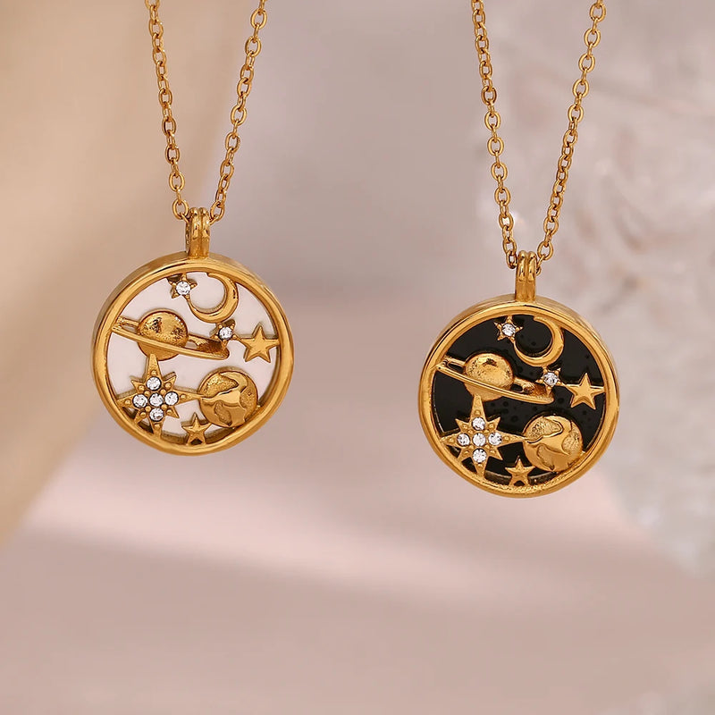moon and star pendant necklace, view 9 - MRSLM