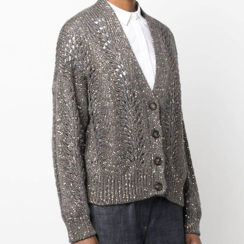 sequins cashmere blend cardigan sweater - MRSLM