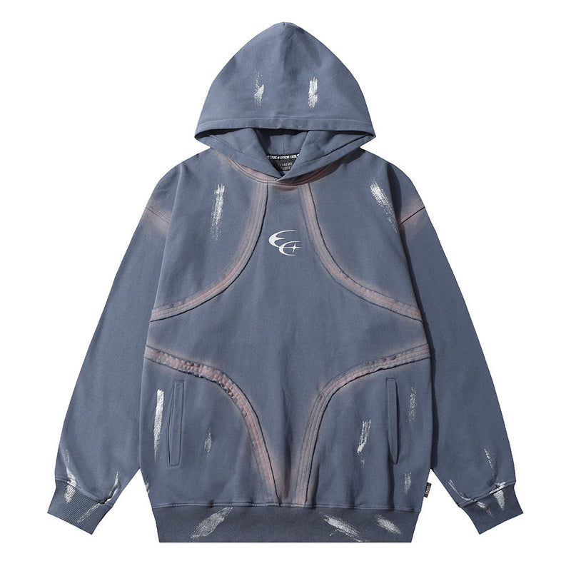 men's tie-dye patchwork hoodie, view 4 - MRSLM