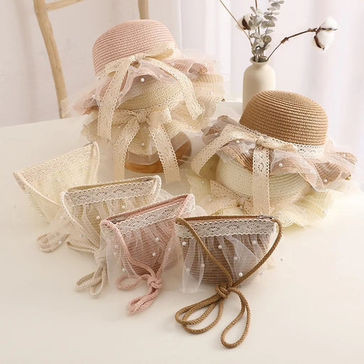kids straw hat and handbag set - MRSLM