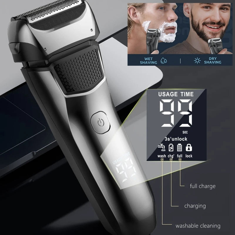 men's wet and dry electric shaver, view 3 - MRSLM
