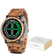 luminous wooden LED watch, view 4 - MRSLM