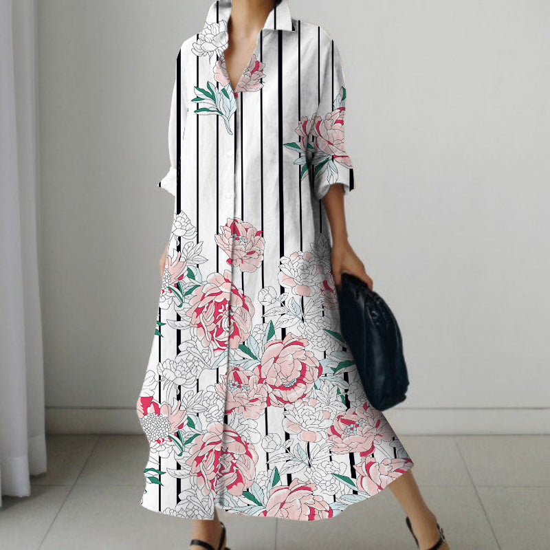 women's loose printed dress - MRSLM