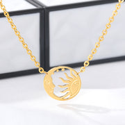 moon and sun coin pendant necklace, view 7 - MRSLM