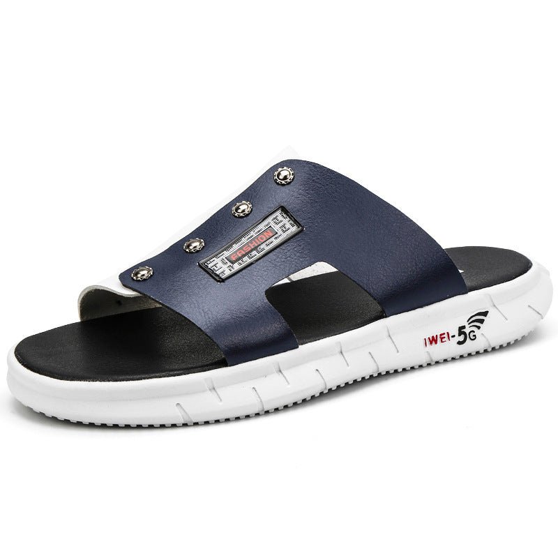 men's casual leather flip flops, view 7 - MRSLM