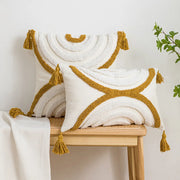 geometric embroidered tufted pillow cover, view 4 - MRSLM