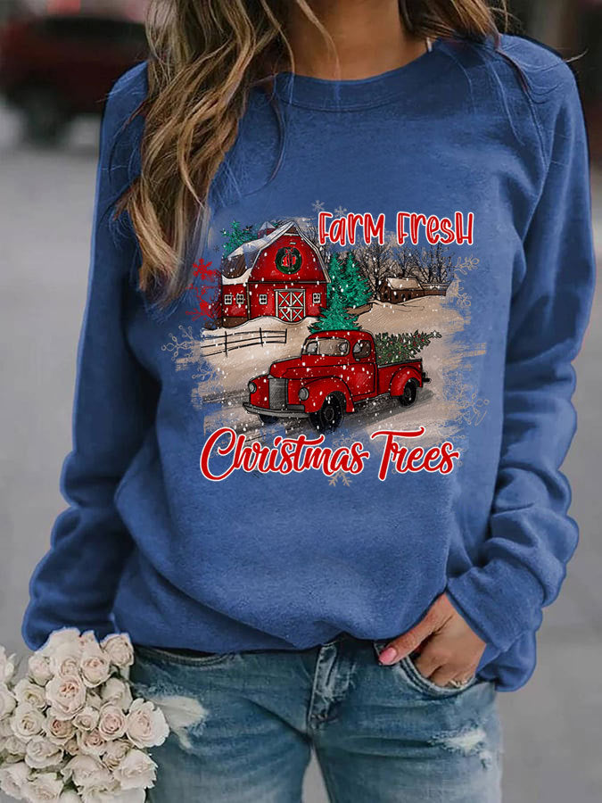 women's pumpkin print thin christmas sweater, view 4 - MRSLM