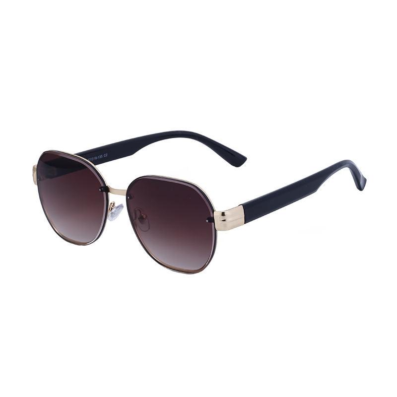 oversized rimless round sunglasses, view 2 - MRSLM