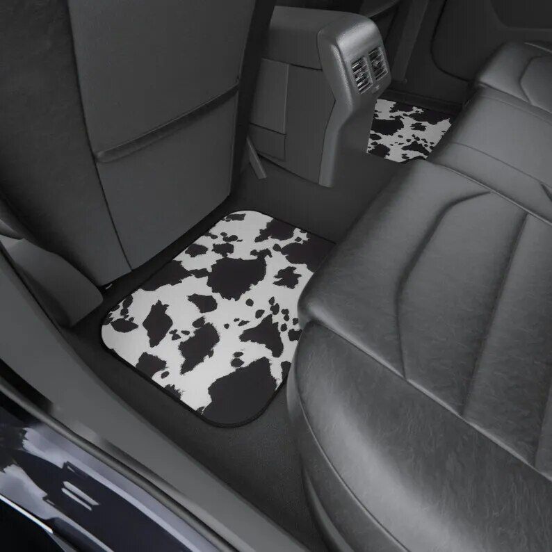cow print car floor mats, view 6 - MRSLM