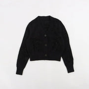 women stars pattern V-neck cardigan, view 2 - MRSLM