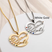 birthstone heart pendant necklace, view 7 - MRSLM
