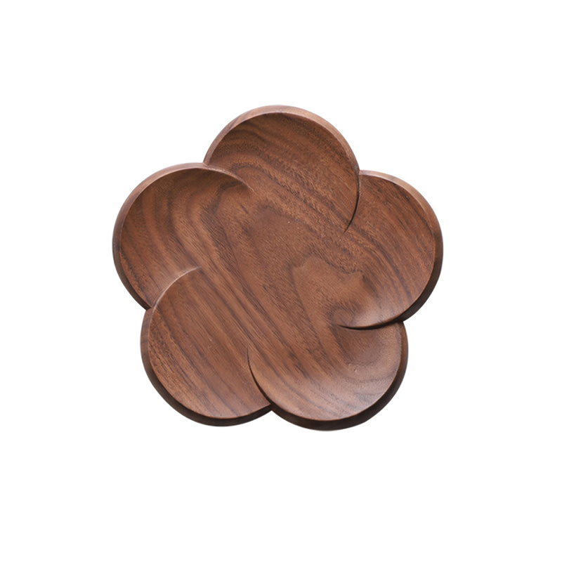 walnut wood flower coasters, view 2 - MRSLM