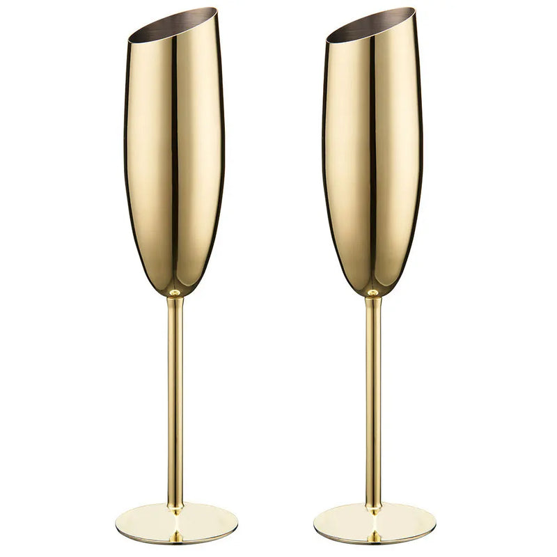 stainless steel champagne glass set, view 9 - MRSLM