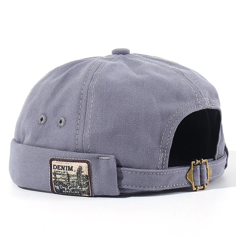 Vintage Brimless Docker Cap: Retro Cotton Skullcap for Hip Hop Fashion