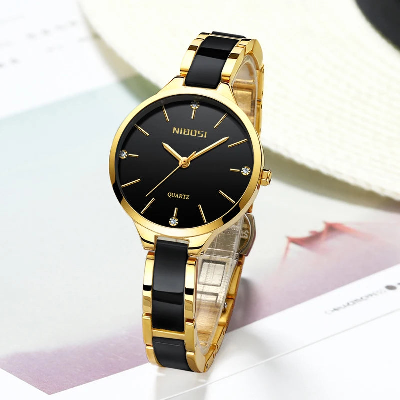 women's ceramic bracelet quartz watch, view 5 - MRSLM