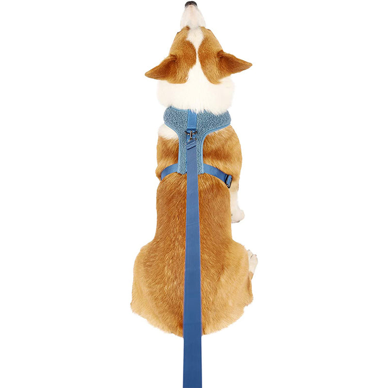 fleece dog harness and leash set, view 7 - MRSLM