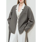 belted blazer coat, view 2 - MRSLM