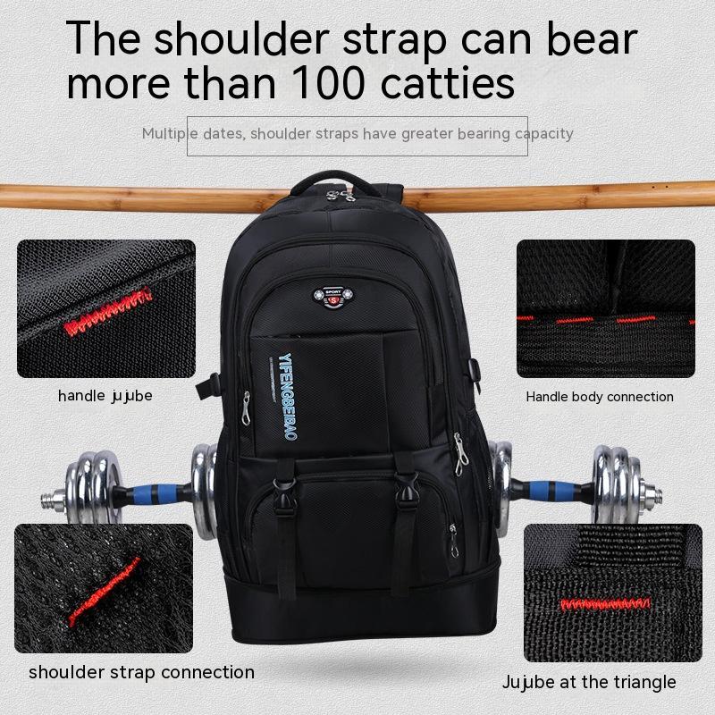 65L travel hiking backpack, view 3 - MRSLM