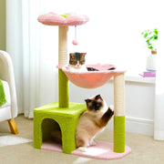 flower cat tree with large hammock, view 4 - MRSLM
