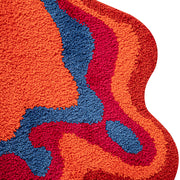 70s retro psychedelic tufted rug, view 6 - MRSLM