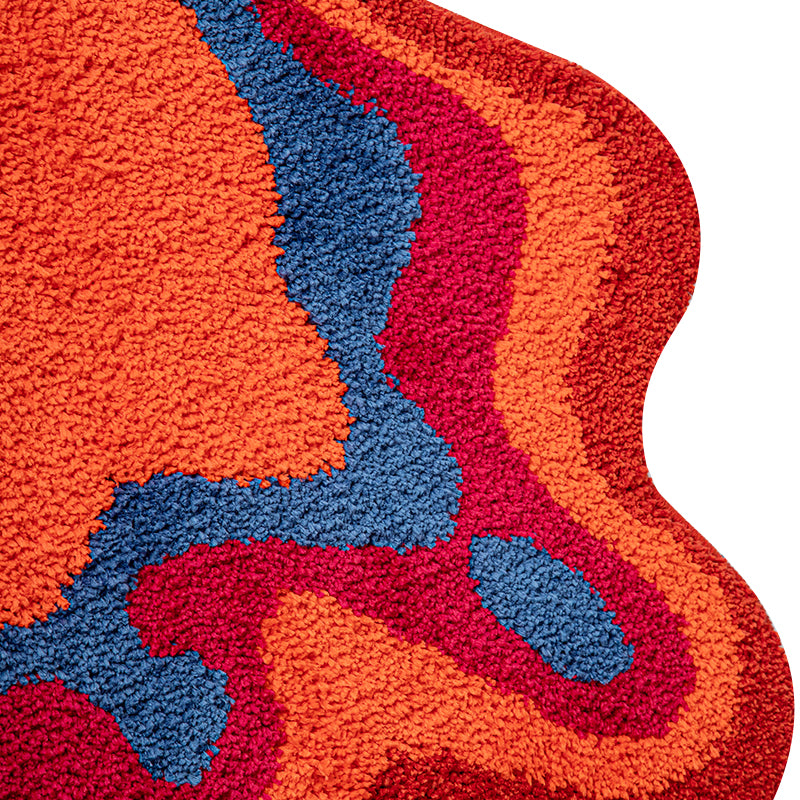 70s retro psychedelic tufted rug, view 6 - MRSLM