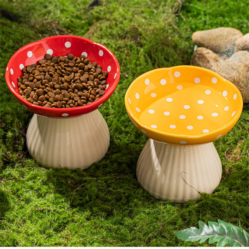 mushroom ceramic pet bowl, view 6 - MRSLM