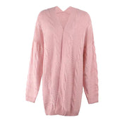 women's chunky twist knit mid-length cardigan, view 8 - MRSLM