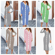 Striped mid-length dress, view 2 - MRSLM