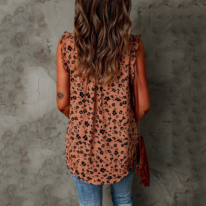 women's leopard print sleeveless top, view 7 - MRSLM