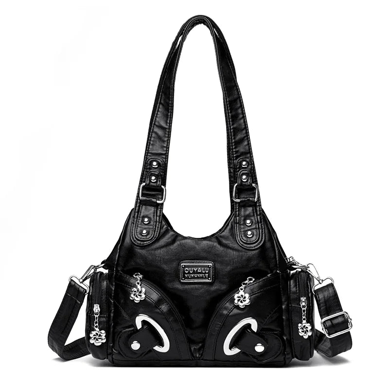 soft leather crossbody tote bag, view 5 - MRSLM