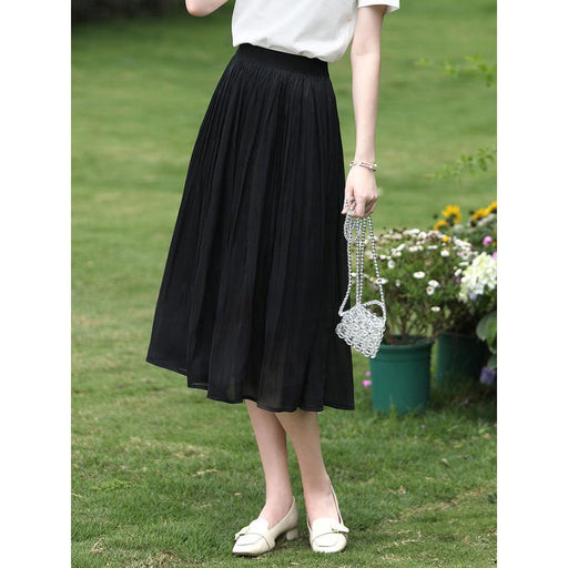 satin pleated midi skirt, view 2 - MRSLM