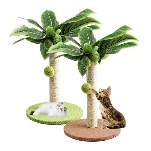 green leafy cat scratching post - MRSLM