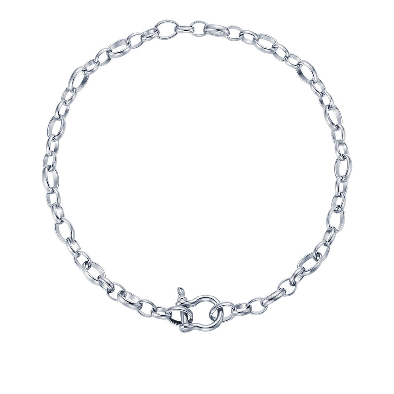 hip-hop titanium steel U-lock chain necklace, view 4 - MRSLM