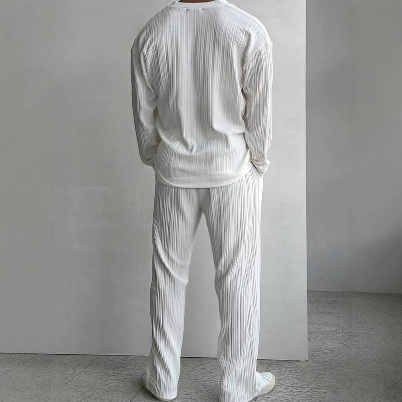 men's button shirt and trousers set, view 2 - MRSLM