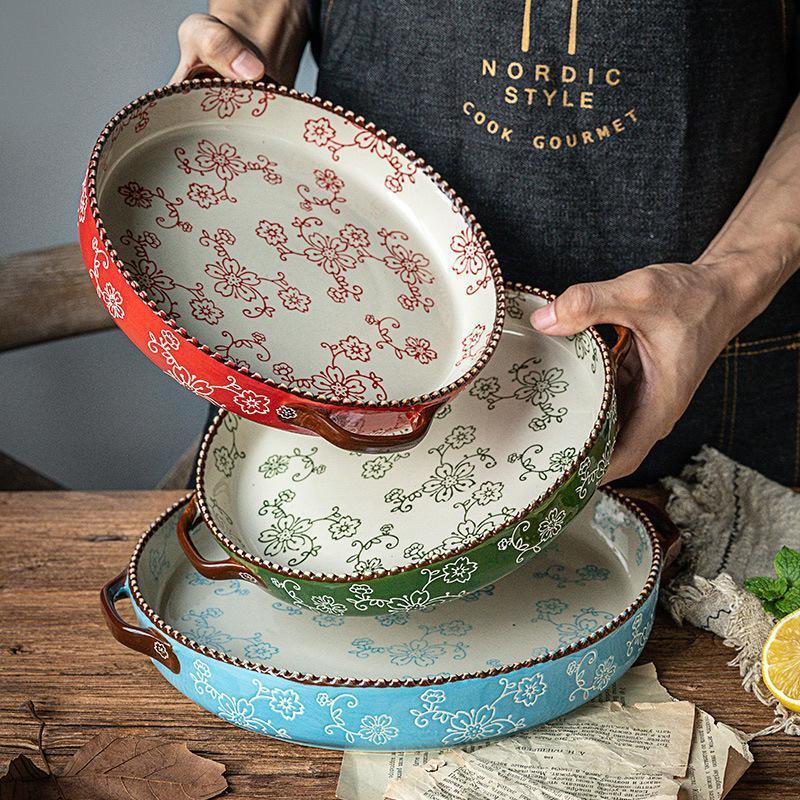 cherry blossom ceramic baking tray - MRSLM