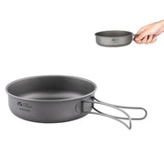 portable titanium camping frying pan, view 2 - MRSLM