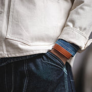 leather thunderbird cuff bracelet, view 7 - MRSLM