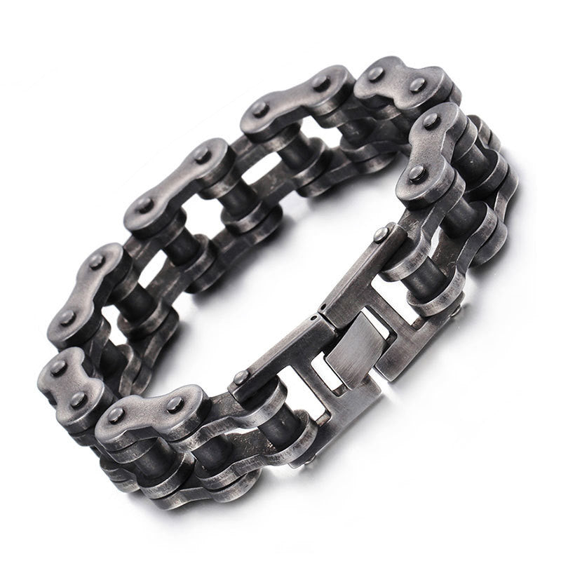 men's titanium steel bicycle chain bracelet, view 2 - MRSLM