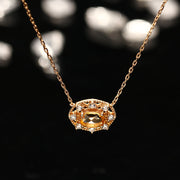 Silver citrine and sky blue topaz necklace, view 4 - MRSLM